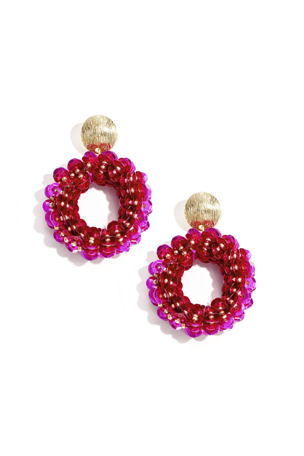 Orecchini rotondi con paillettes 
