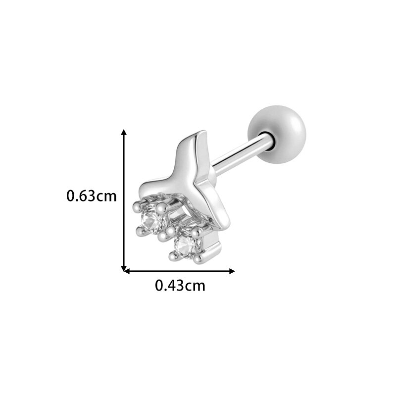 1 orecchino piercing in zircone color rame e oro a forma di farfalla h5Immagine2