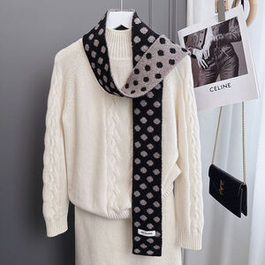 1 Piece Color-blocking Polka Dots Knitted Scarf h5 Picture2