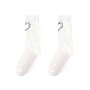 Calzini da donna in puro cotone lavorato a maglia con cuore cavo tempestato di strass di lusso leggero h5