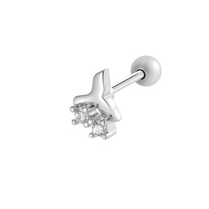 1 orecchino piercing in zircone color rame e oro a forma di farfalla h5