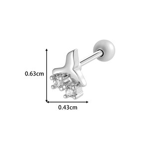 1 orecchino piercing in zircone color rame e oro a forma di farfalla h5 Immagine2