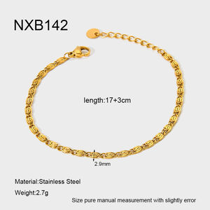 1 stuk eenvoudige dagelijkse ketting van roestvrij staal, waterdicht, goudkleurig, dames sieradenset h5