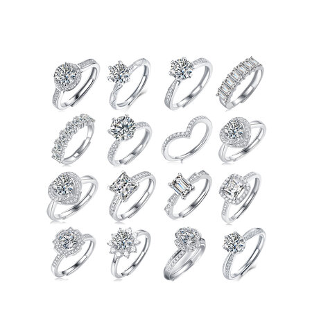 Luxuriöse Serie: Elegante, tropfenförmige, geometrische Moissanit-Ringe für Damen aus 925er Gold 2