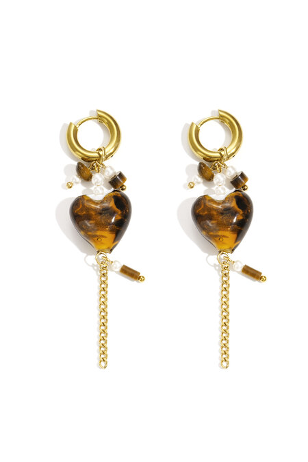 Stainless Steel Drop Earrings Heart Casual Daily Simple Series Women's jewelry 2