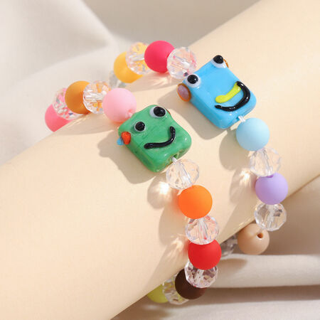 Pulseras de cuentas acrílicas para mujer de la serie Jelly Color Beach Vacation