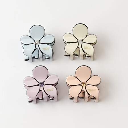 Einfache Serie, tägliches Blumenmuster, einfarbige Haarspangen aus Acetat 2