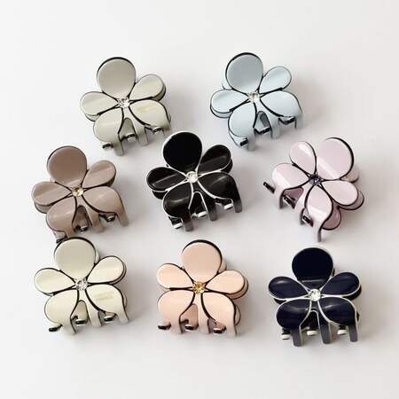 Einfache Serie, tägliches Blumenmuster, einfarbige Haarspangen aus Acetat