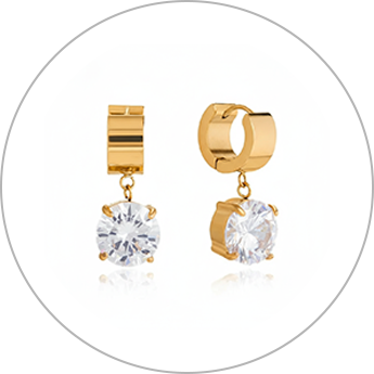 Earrings with stone