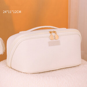 Simple Solid Color Corduroy Women's Makeup Bags h5
