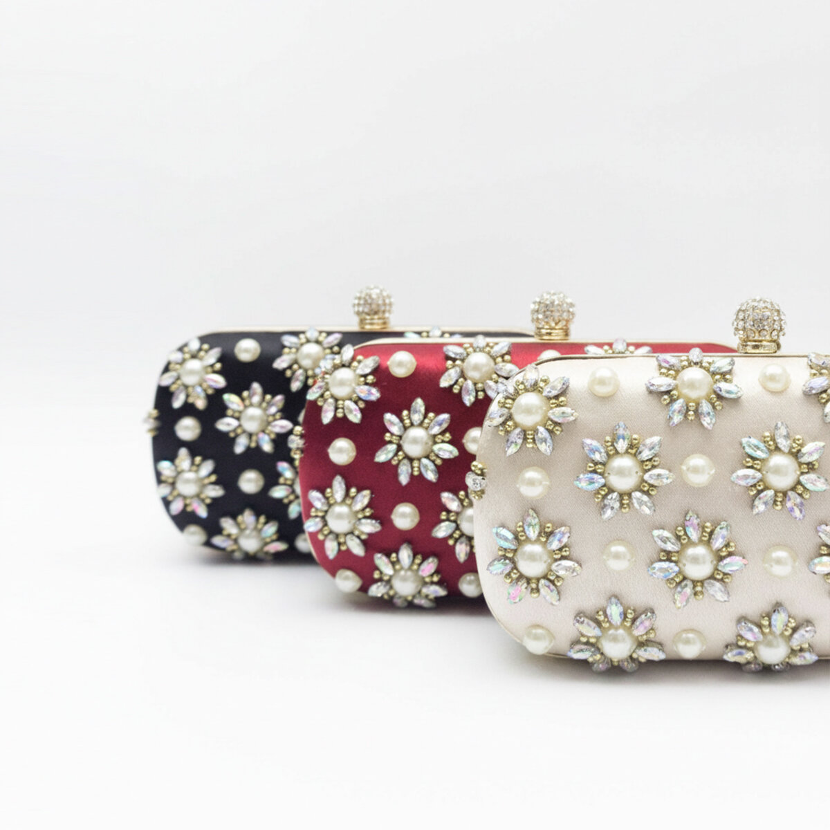 Evening Bag Style Romantic Flower Beads Fabric Women's Clutches