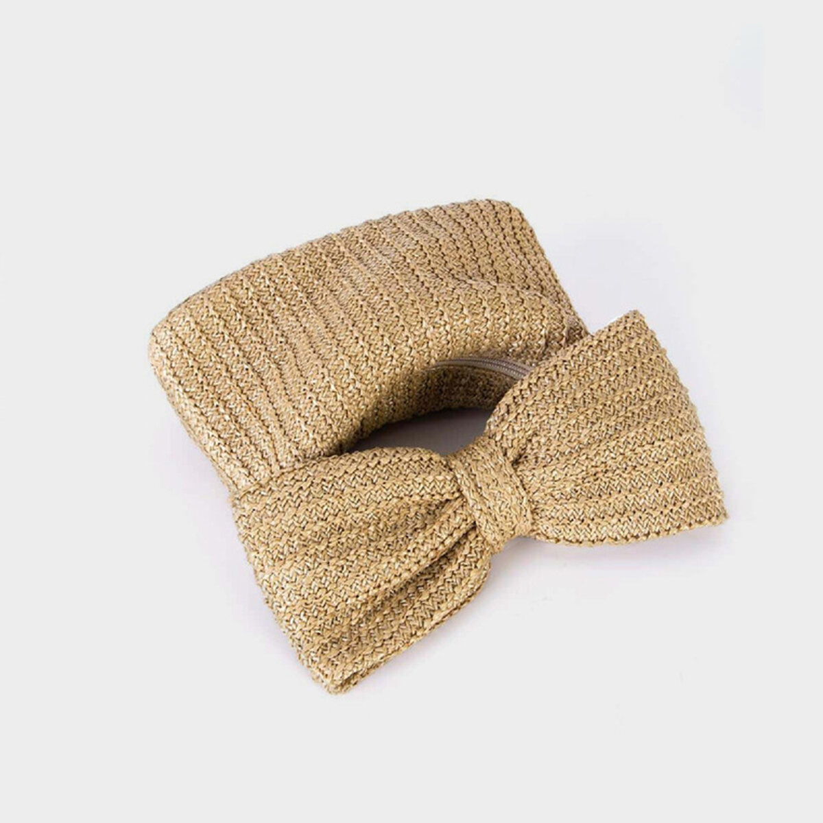 Parisian Chic Style Woven Bow Knot Straw Women's Clutches h5Picture3