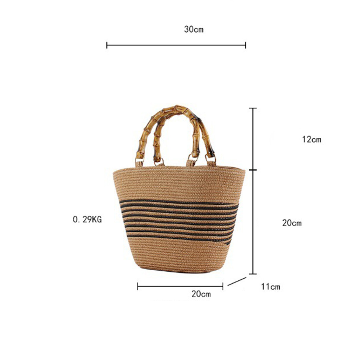 Vacation Style Woven Stripe Paper Women's Tote Bag h5 Picture6