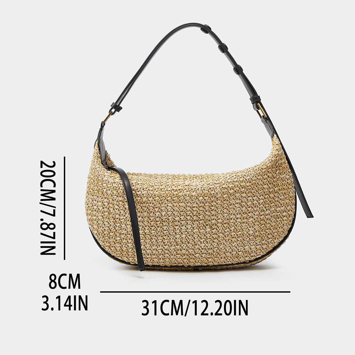 Causal Woven Solid Color Straw Women's Pillow Bag Picture4