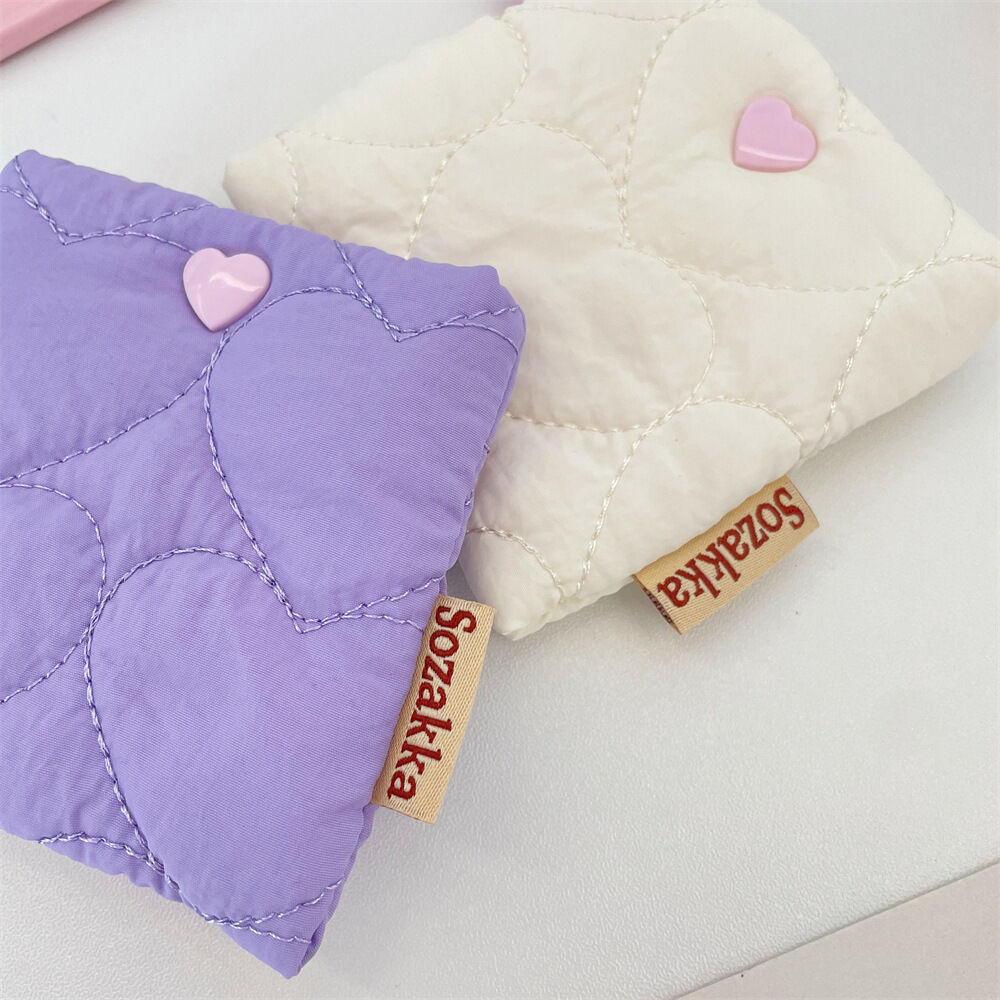 Sweet Heart Plaid Quilted Soft Earphone Case Picture5