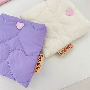Sweet Heart Plaid Quilted Soft Earphone Case h5 Picture5