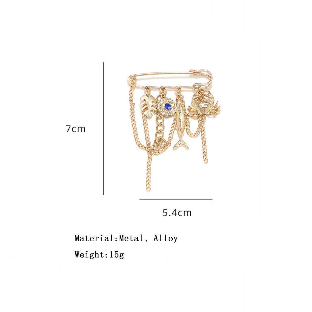 Simple Oceanic Style Fish Alloy Brooches