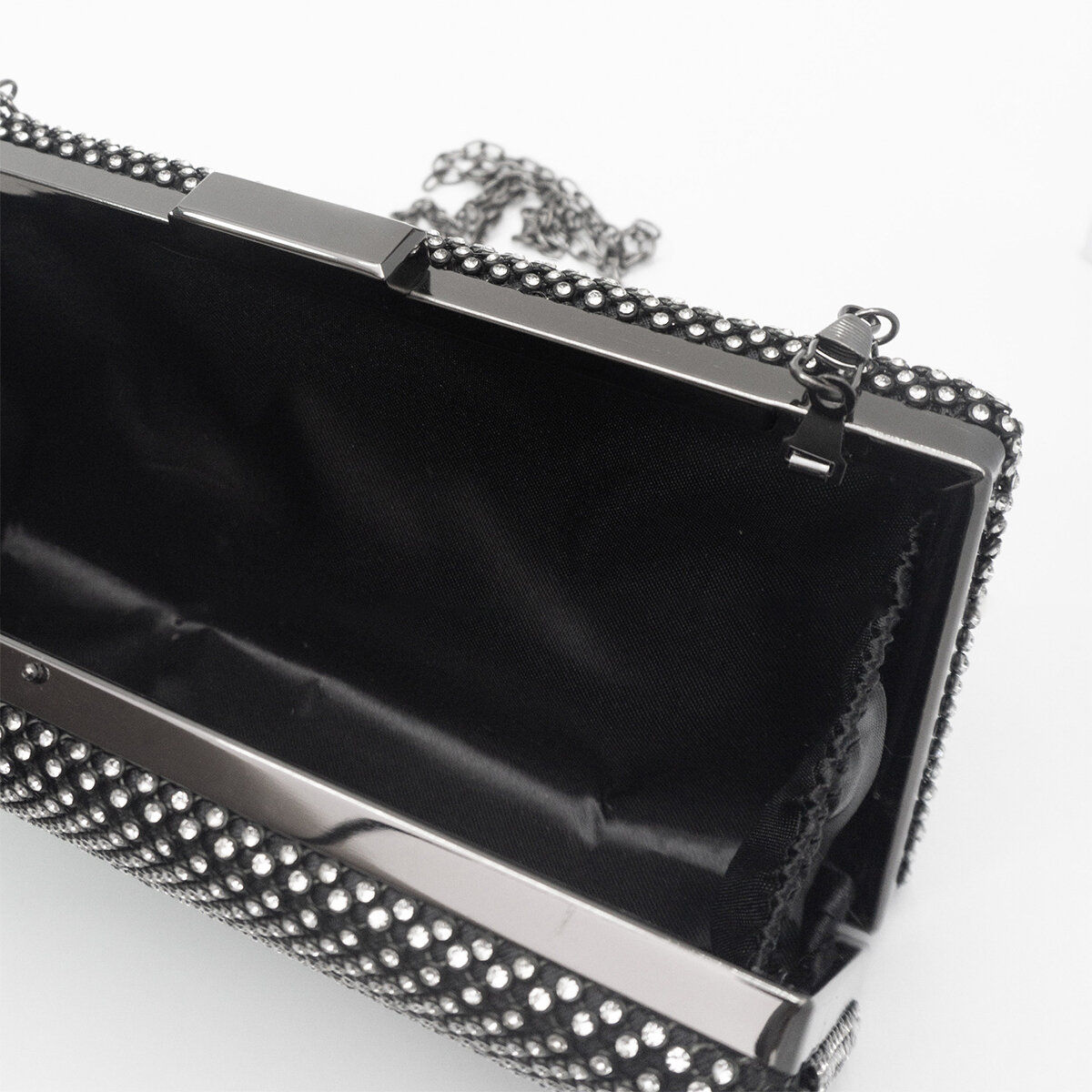Evening Bag Style Square Box Shape Solid Color Rhinestone Women's Clutches Picture4