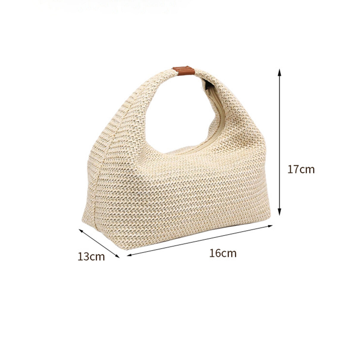 Parisian Chic Style Woven Solid Color Straw Women's Handbag h5 Picture2