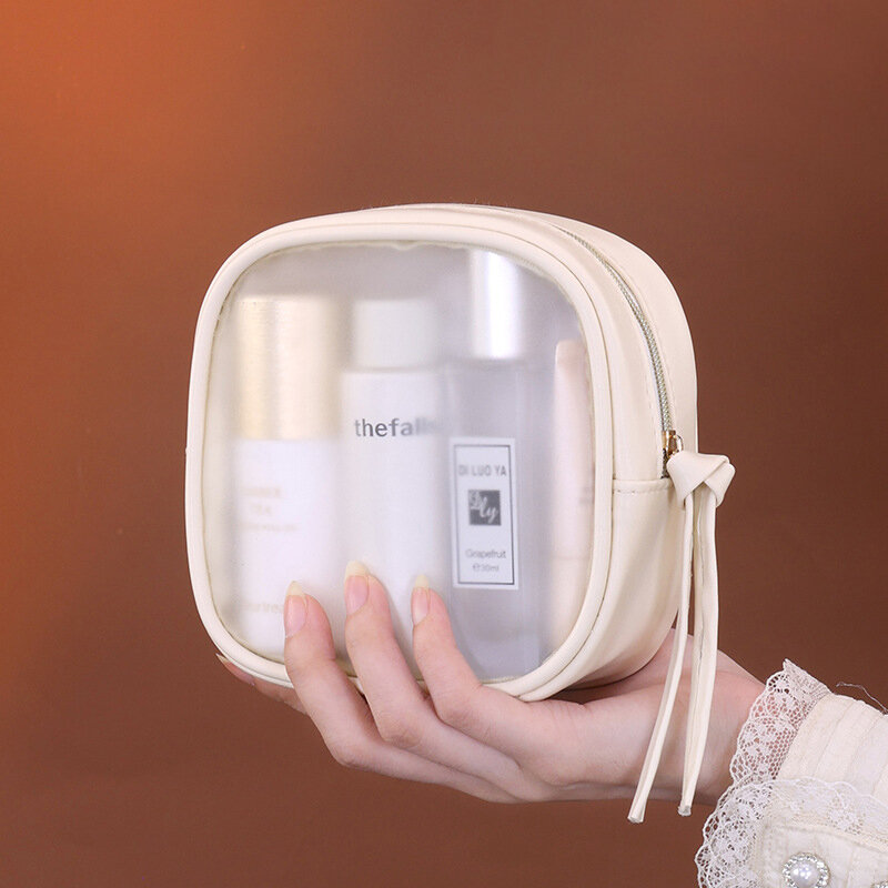 Simple Solid Color Pvc Women's Makeup Bags h5