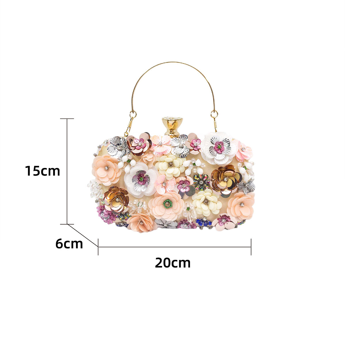 Evening Bag Style Flower Fabric Women's Clutches h5Picture5