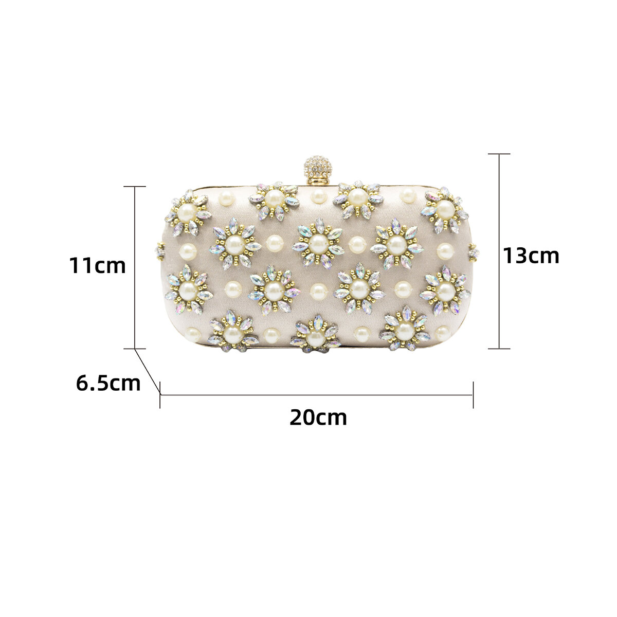 Evening Bag Style Romantic Flower Beads Fabric Women's Clutches h5 Picture6