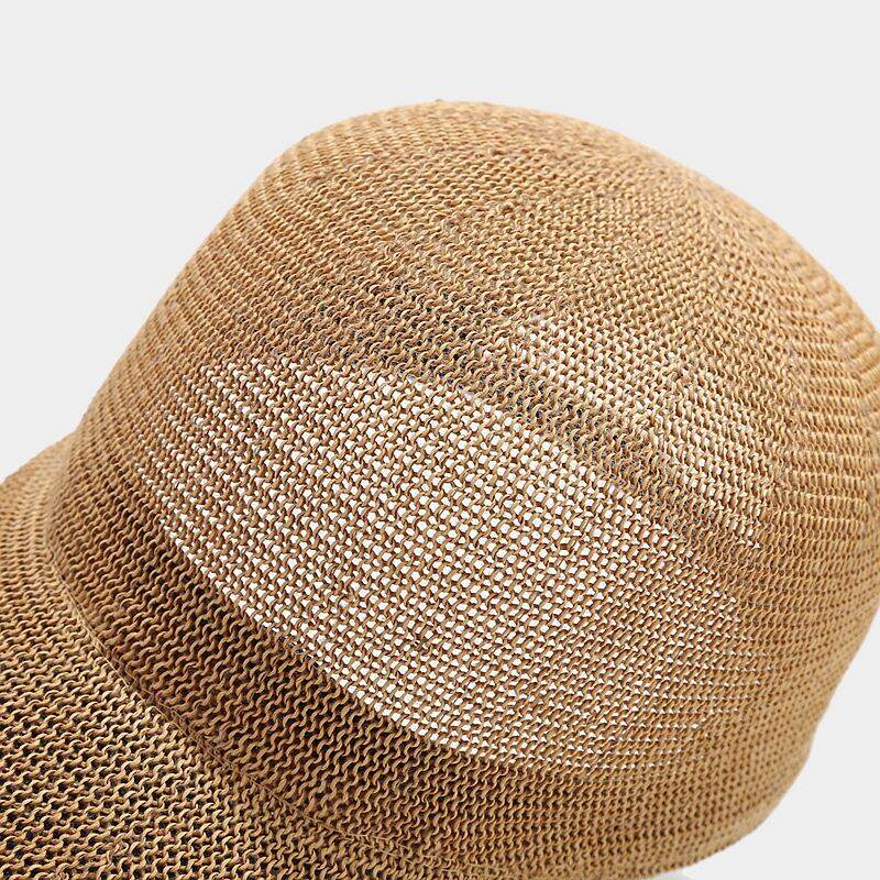 Casual Solid Color Hollowed-Out Women's Straw Baseball Cap h5 Picture6