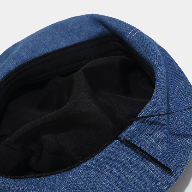 Simple Solid Color Denim Fabric Women's Berets h5Picture6
