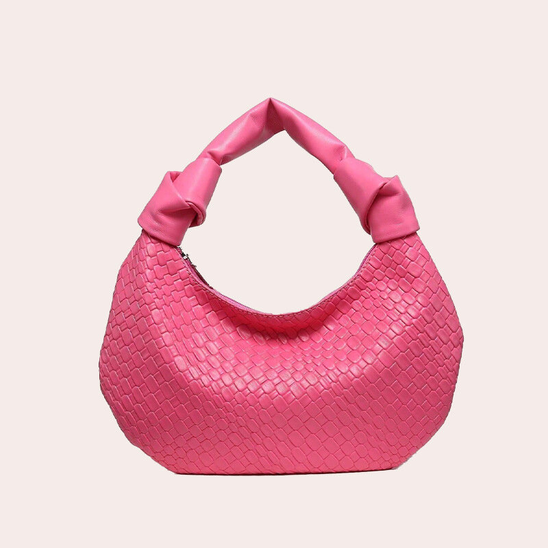 Bolso de mujer de media luna, de color liso, estilo parisino chic, de PU.