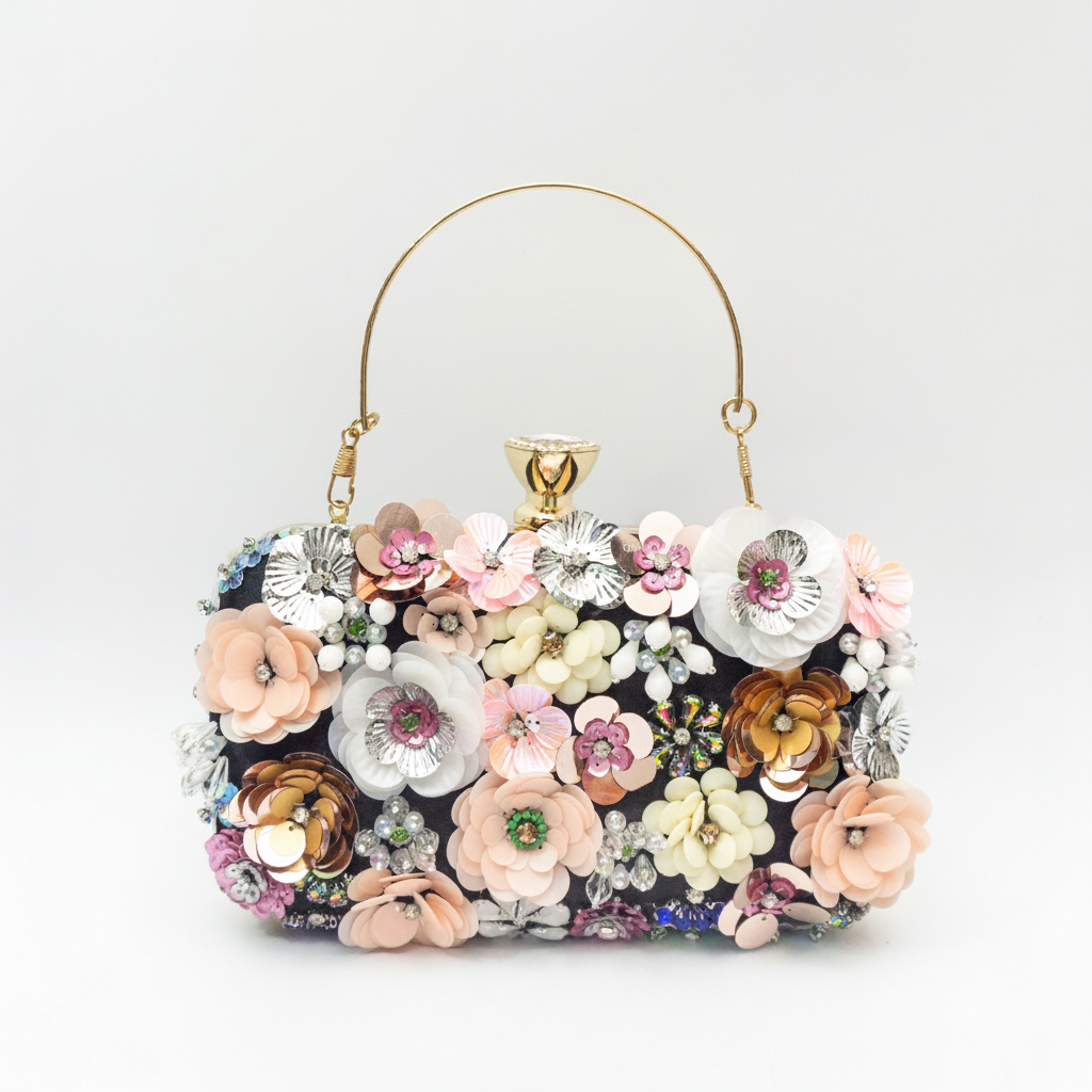 Evening Bag Style Flower Fabric Women's Clutches h5