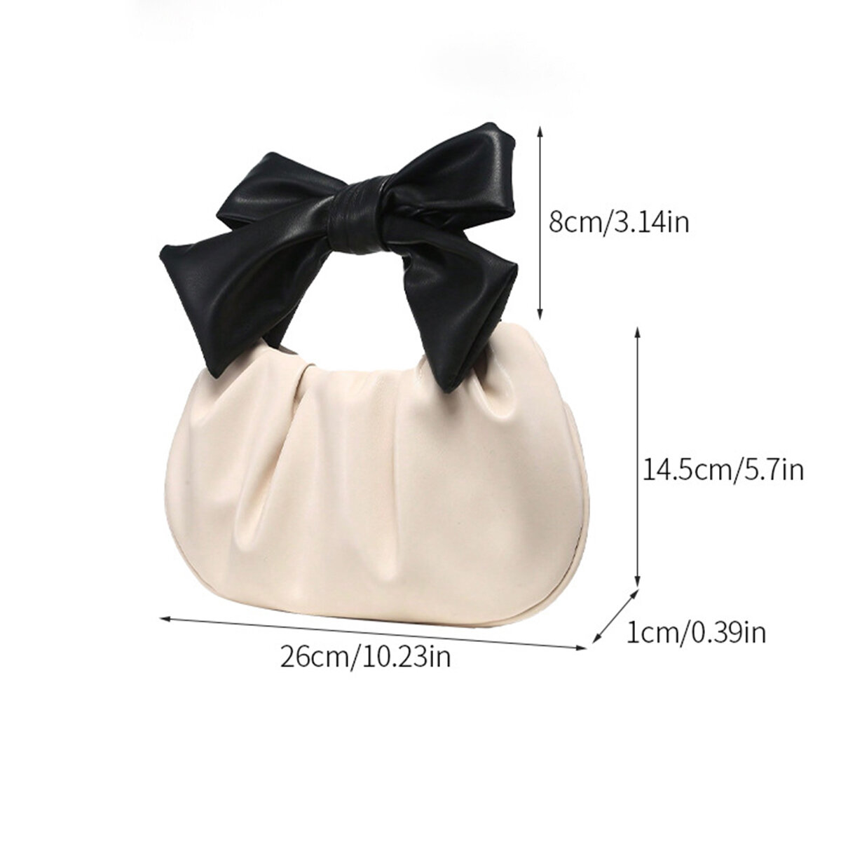 Pillow Bag Bow Knot Pu Women's Handbag h5Picture2