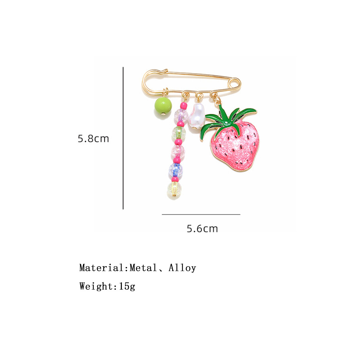 Sweet Strawberry Alloy Brooches h5