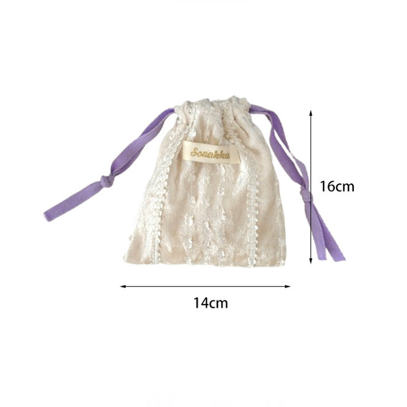 Romantic Drawstring lace Velvet Storage Bag h5Picture5