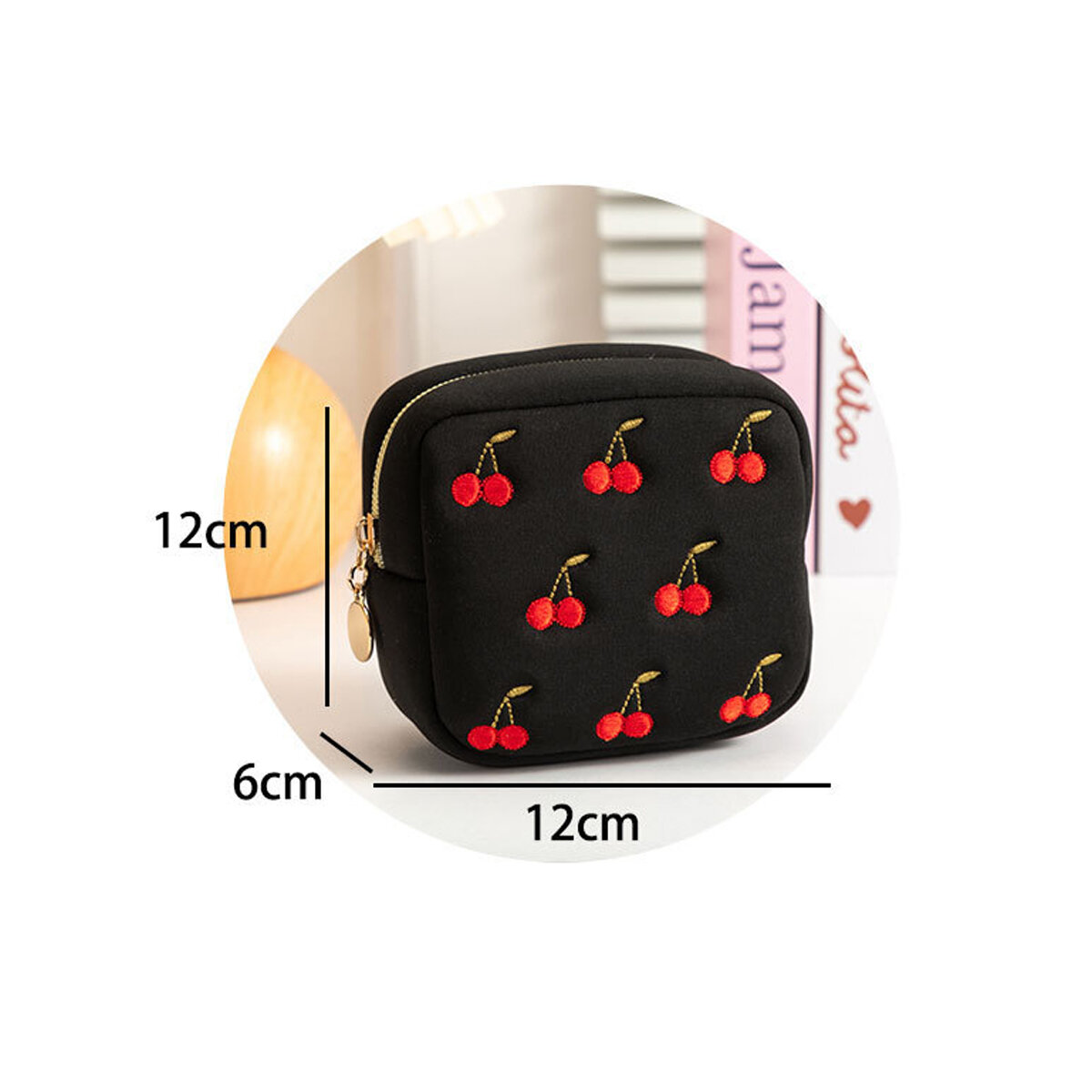 Sweet Cherry Cotton Women's Makeup Bags Picture5