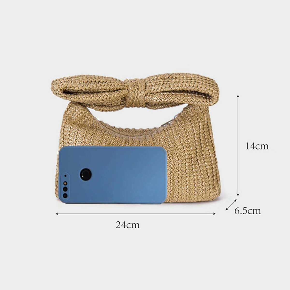 Parisian Chic Style Woven Bow Knot Straw Women's Clutches h5Picture5
