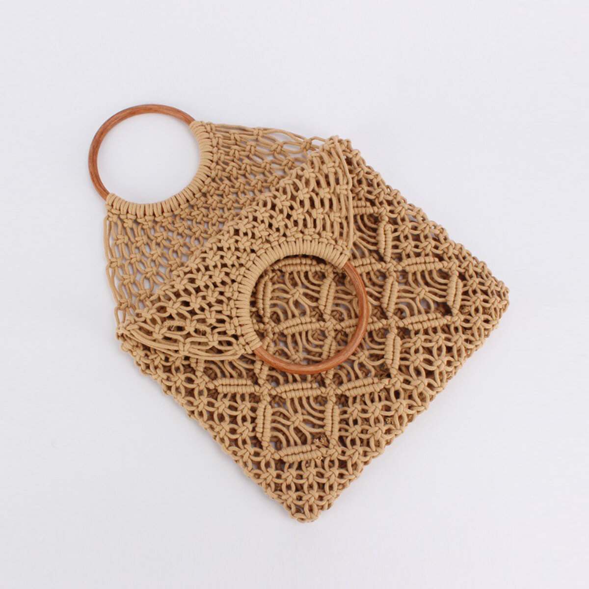 Vacation Style Woven Solid Color Hollowed-Out Braided Rope Women's Tote Bag h5 Picture2