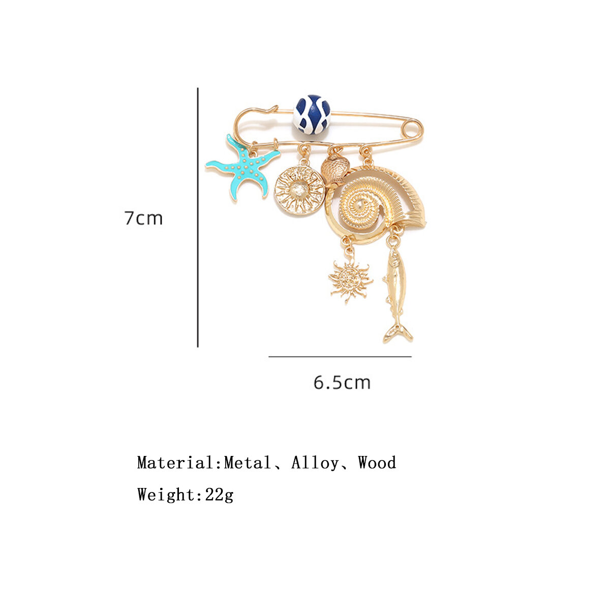 Vacation Oceanic Style Alloy Brooches h5
