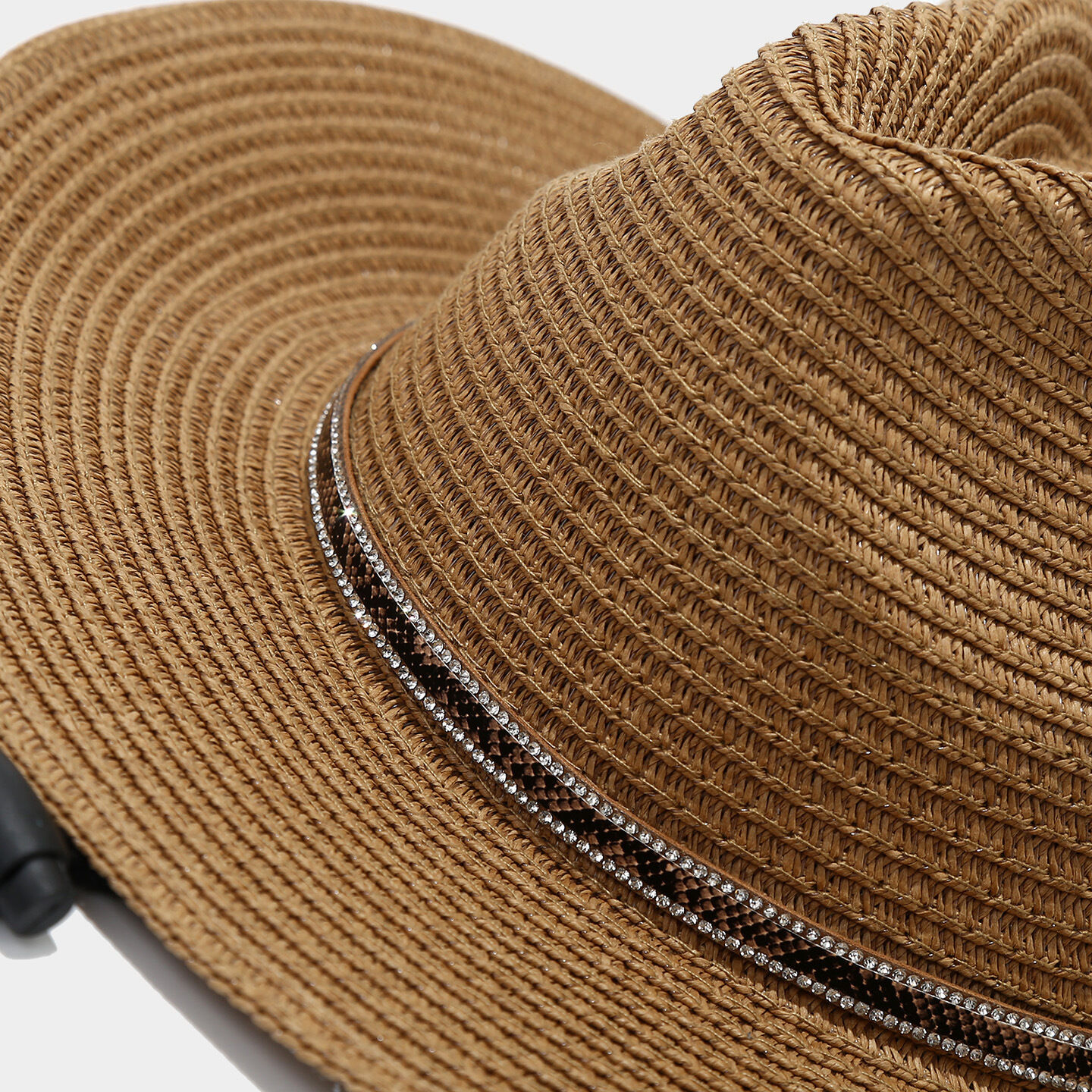 Vacation Serpentine Pattern Crystal Women's Straw Hats Picture4