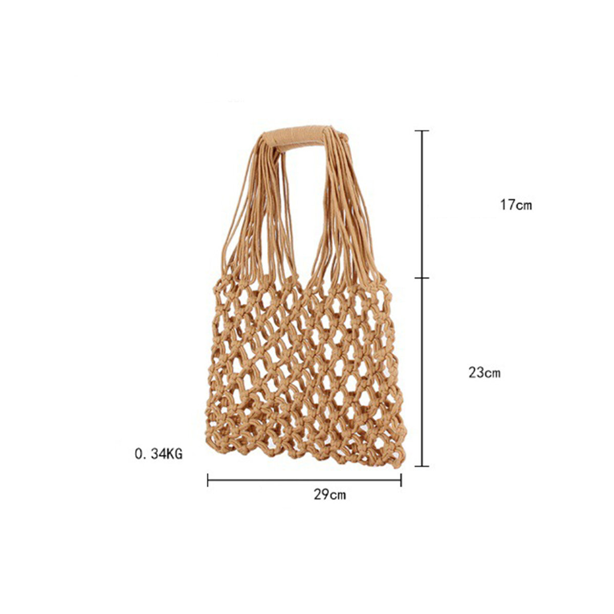 Vacation Style Woven Solid Color Hollowed-Out Braided Rope Women's Square Bag h5 Picture5