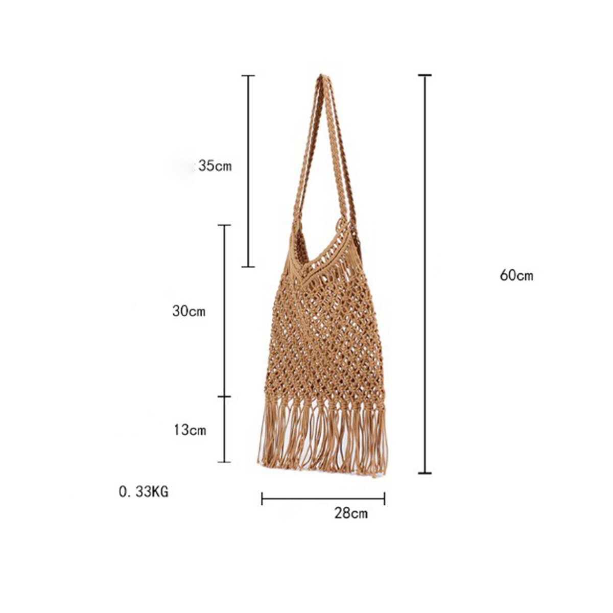 Vacation Style Woven Solid Color Hollowed-Out Braided Rope Women's Hobo Bag h5 Picture6