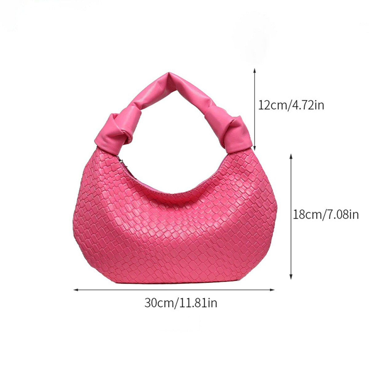 Parisian Chic Style Solid Color Pu Women's Half-moon Bag h5Picture2