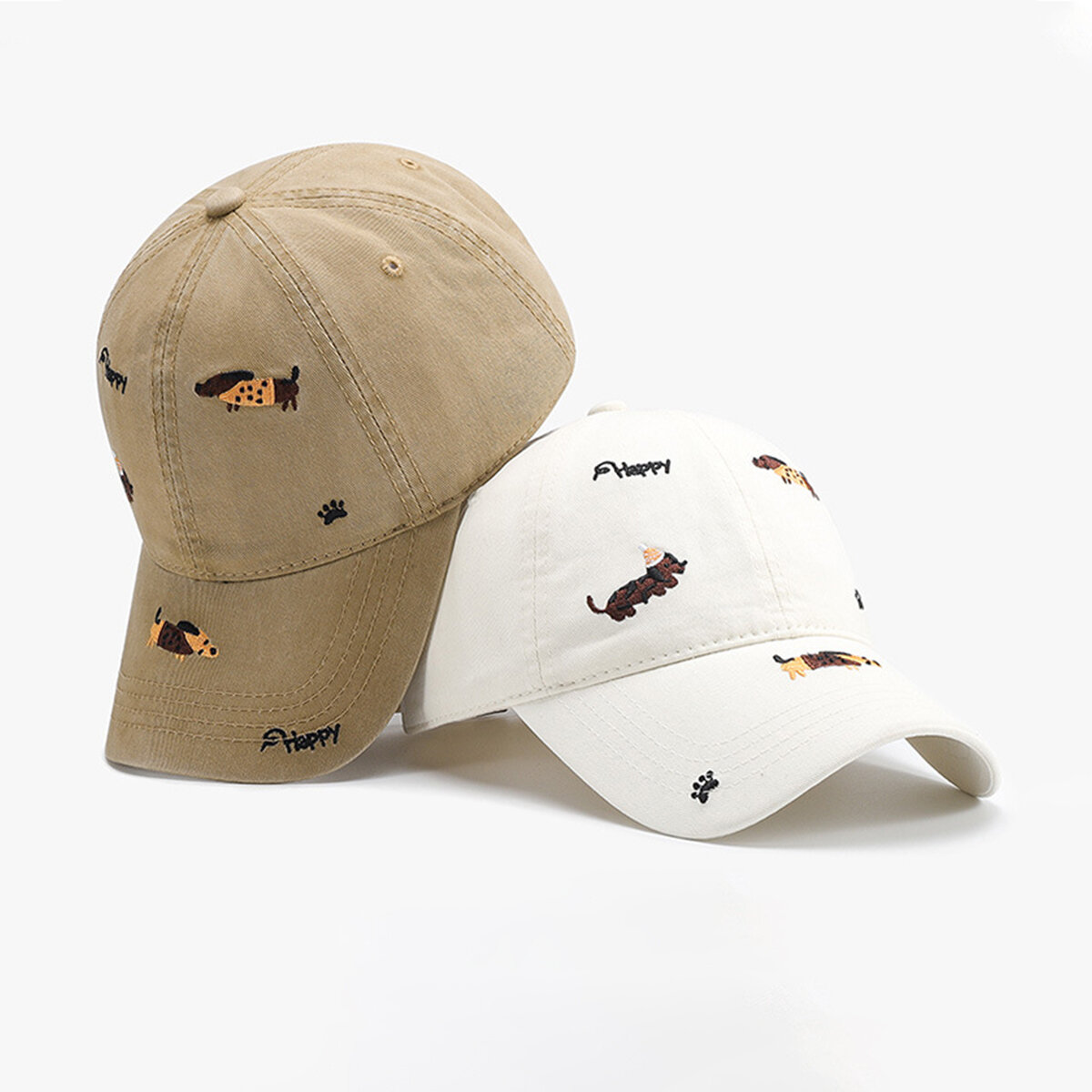 Cute Dog Embroidered Women's Baseball Cap