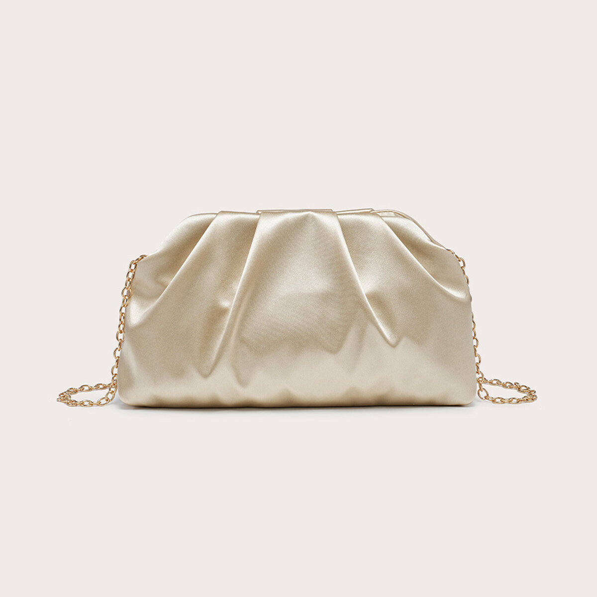 Bolsos de mano de noche para mujer, de tela lisa fruncida.
