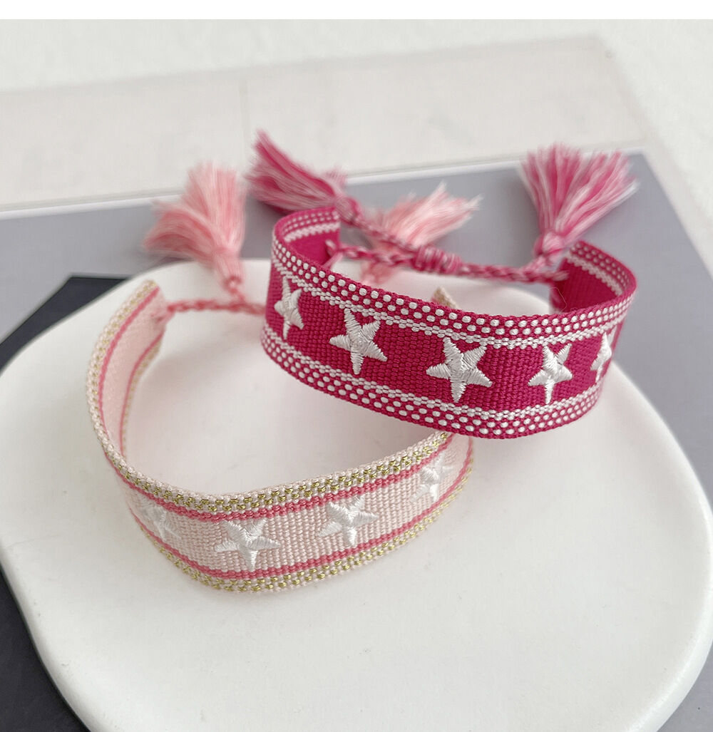 Embroidered Star-shaped Bracelet with Tassels h5Picture4