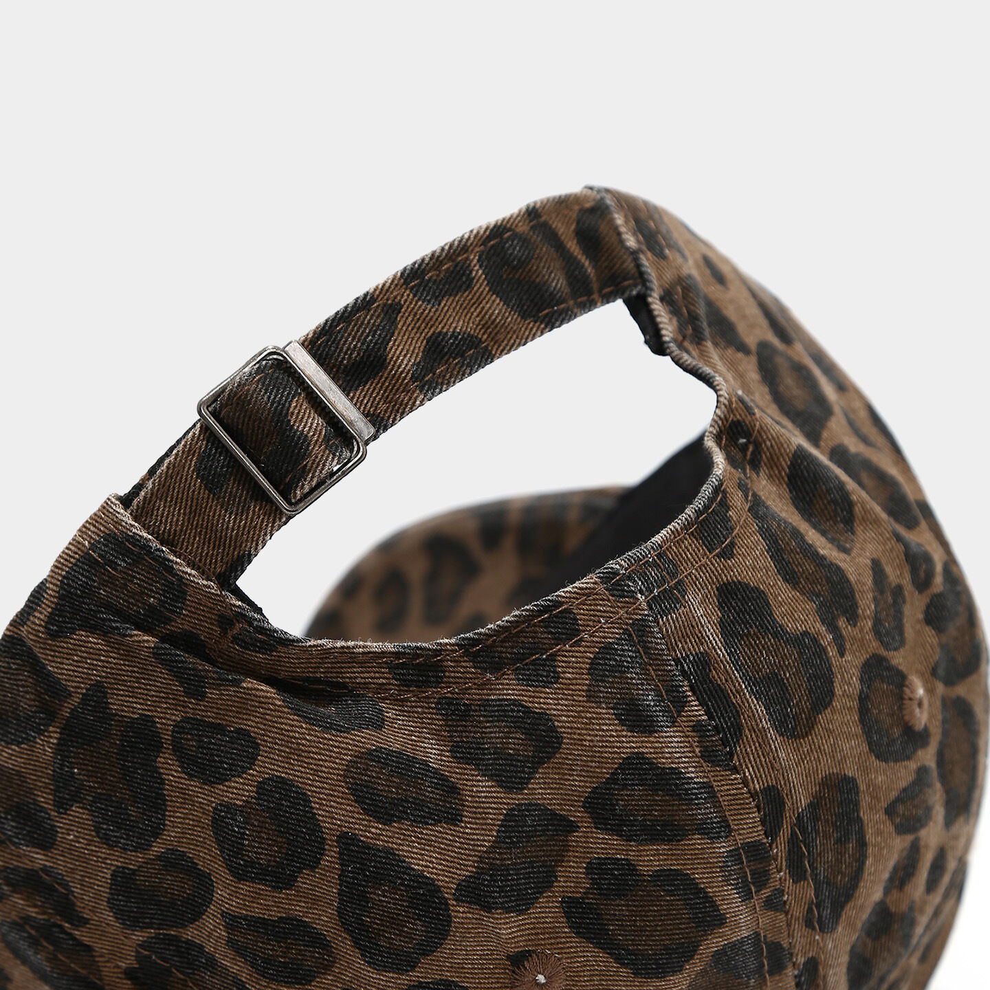 Casual Sun Embroidery Leopard Print Fabric Women's Baseball Cap h5 Picture6