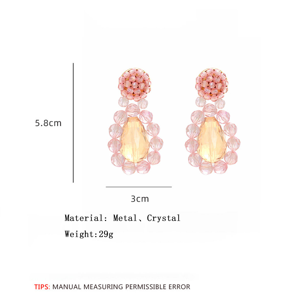 Sweet Crystal Beads Women's Drop Earrings 