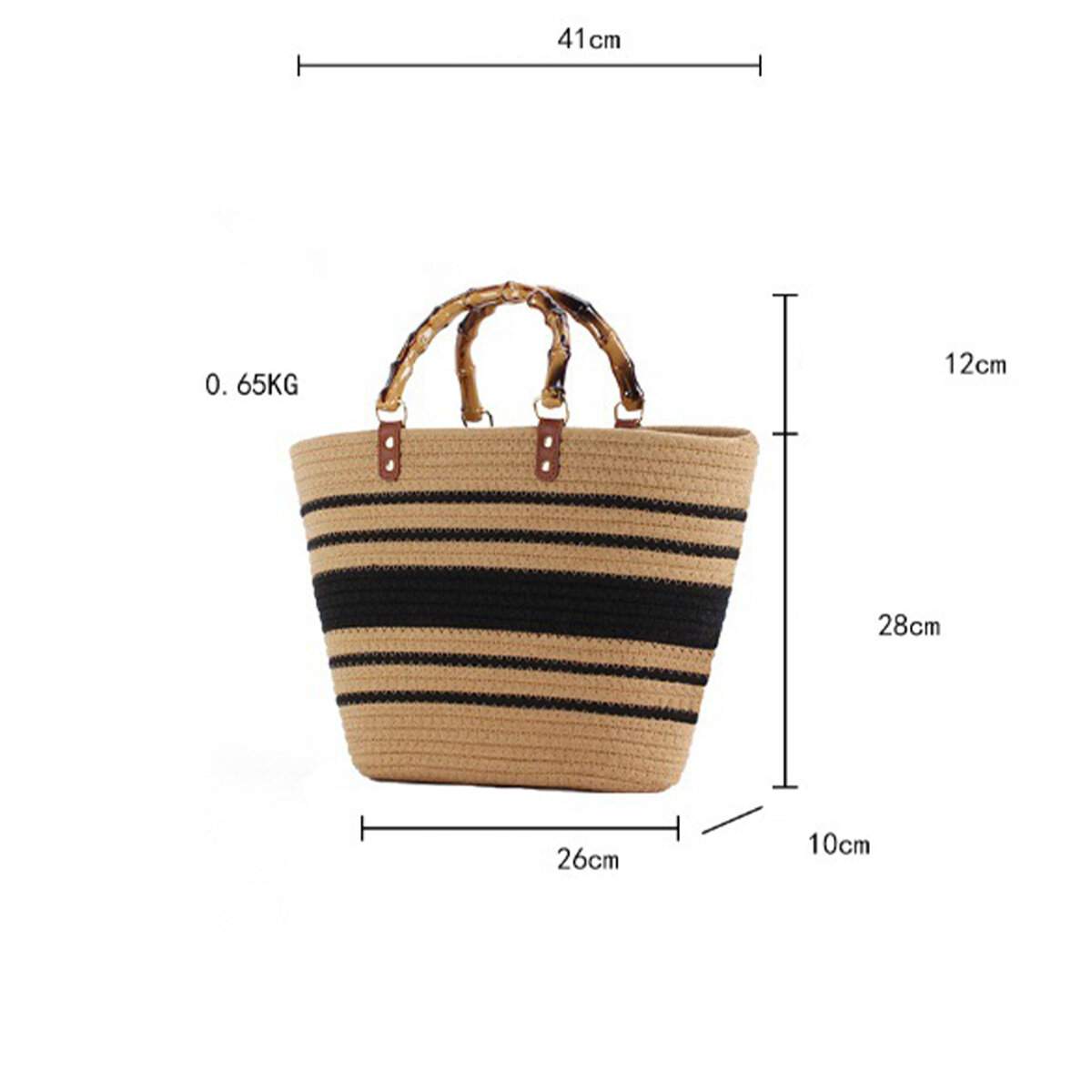Vacation Style Woven Stripe Braided Rope Women's Tote Bag h5 Picture6
