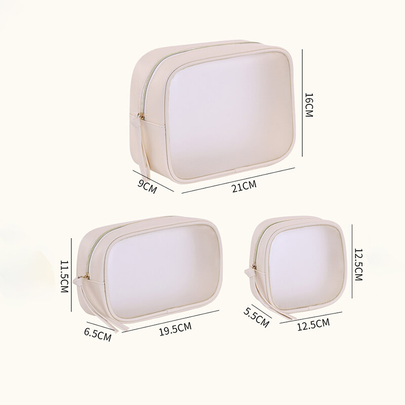 Simple Solid Color Pvc Women's Makeup Bags Picture5
