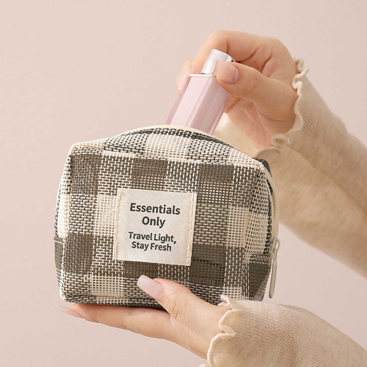 Simple Plaid Women's Makeup Bags h5 Picture4