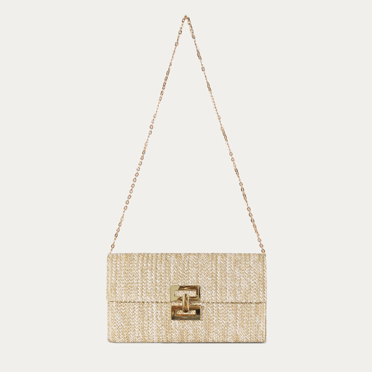 Evening Style Woven Mixed Color Straw Women's Clutches h5 Picture3